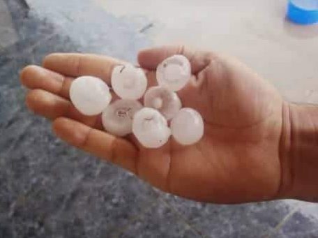 Temporal de piedras y lluvia sobre Puelén