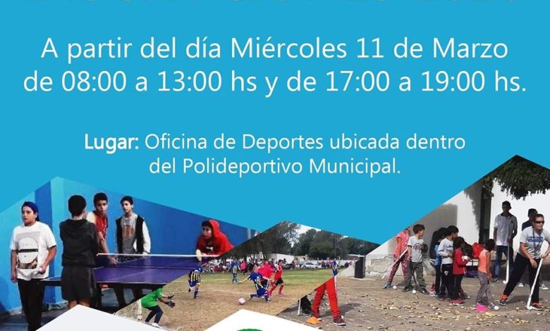 Abren inscripciones de Escuelas Deportivas Municipales