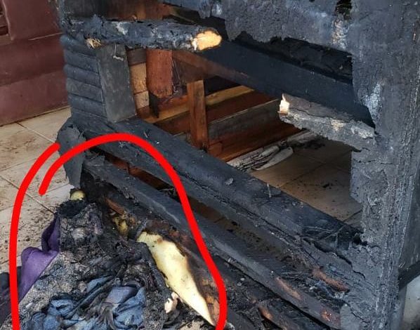 Peñas Blancas. (Video). Así quedó, luego del incendio, la vivienda de la Comisionada