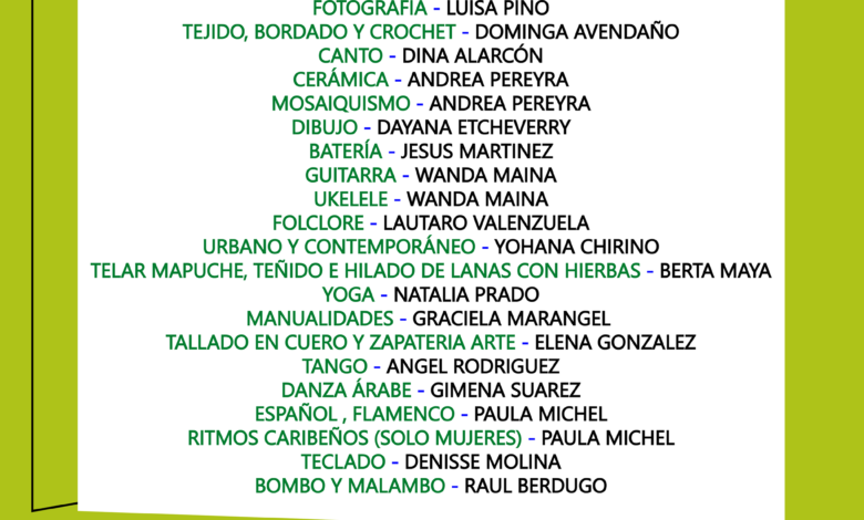 25 de Mayo-Abren inscripciones a talleres culturales