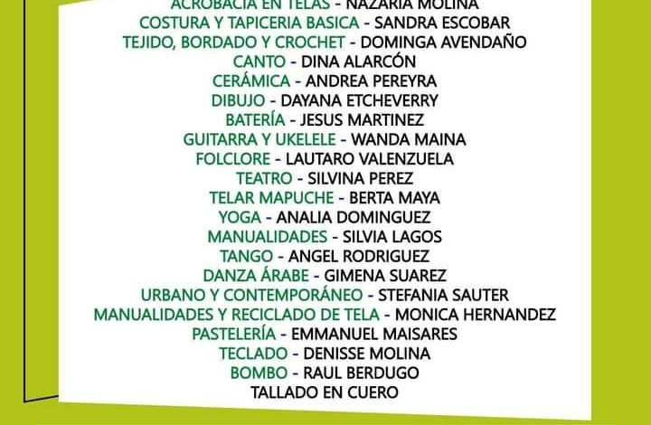 25 de Mayo-Talleres Culturales