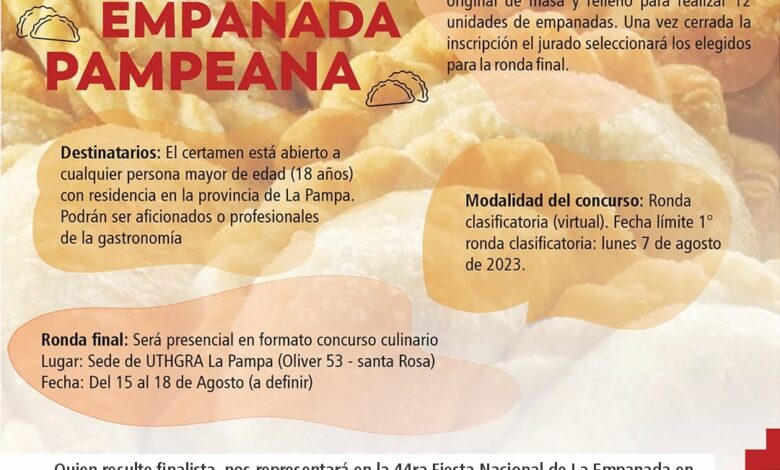 Se viene la primera edición del Concurso Provincial de la Empanada Pampeana
