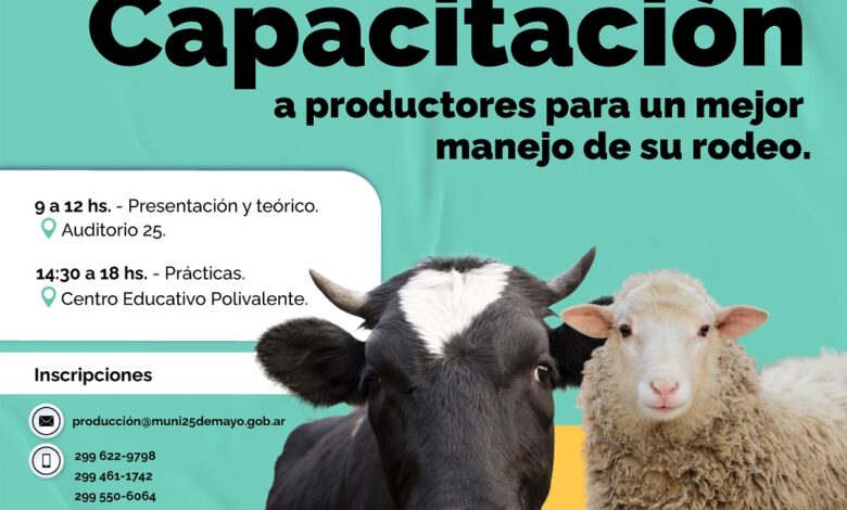 25 de Mayo-Capacitación en ovinos y bovinos para productores del Oeste