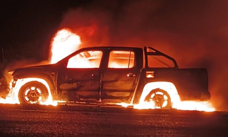 Ruta 151: otro vehículo incendiado