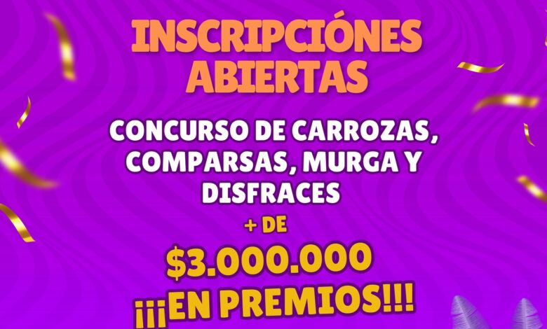 Inscripciones Abiertas para el Carnaval de 25 de Mayo