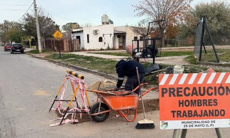 25 de Mayo: plan de bacheo urbano