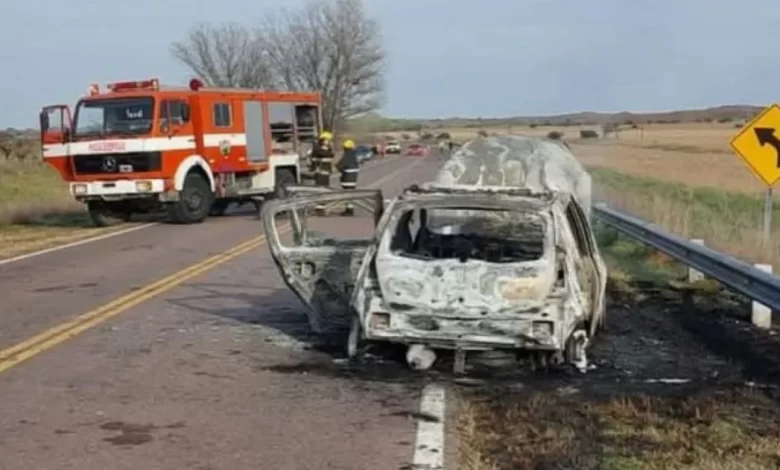 Ardió un auto en la Ruta 152