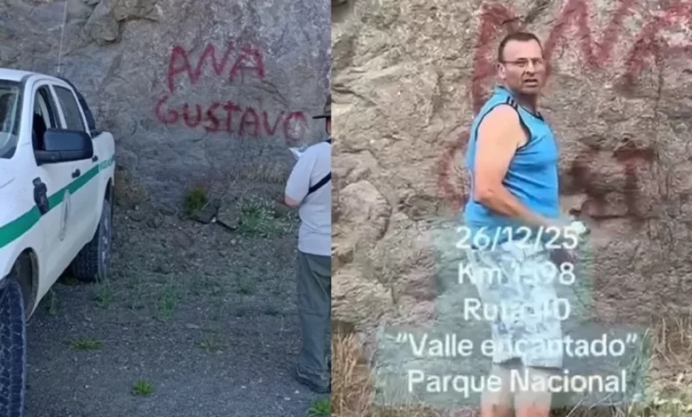 El arrepentimiento del camionero de Macachín por la pintada en el Nahuel Huapi