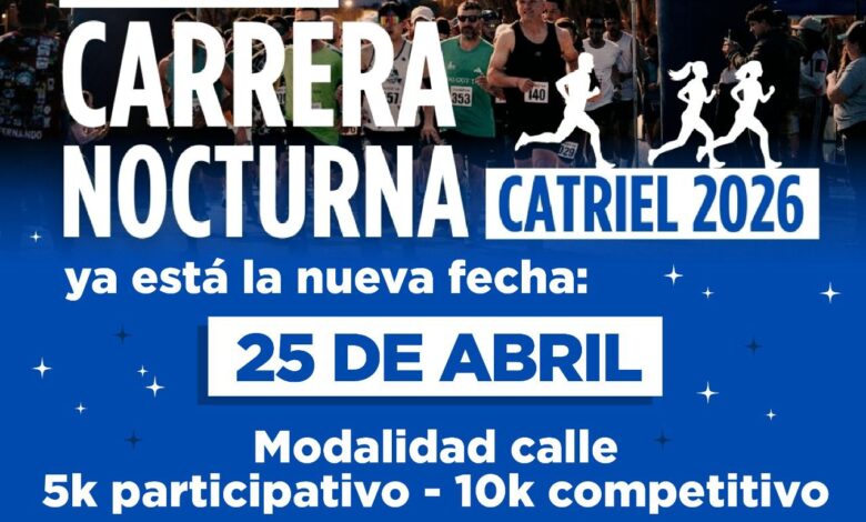 Catriel se prepara para la Carrera Nocturna 2026