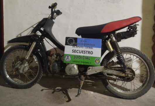Catriel: secuestraron moto con numeración adulterada. Un joven demorado