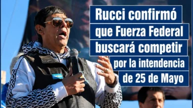 Rucci confirmó que Fuerza Federal podrá competir por la Intendencia en 25 de Mayo